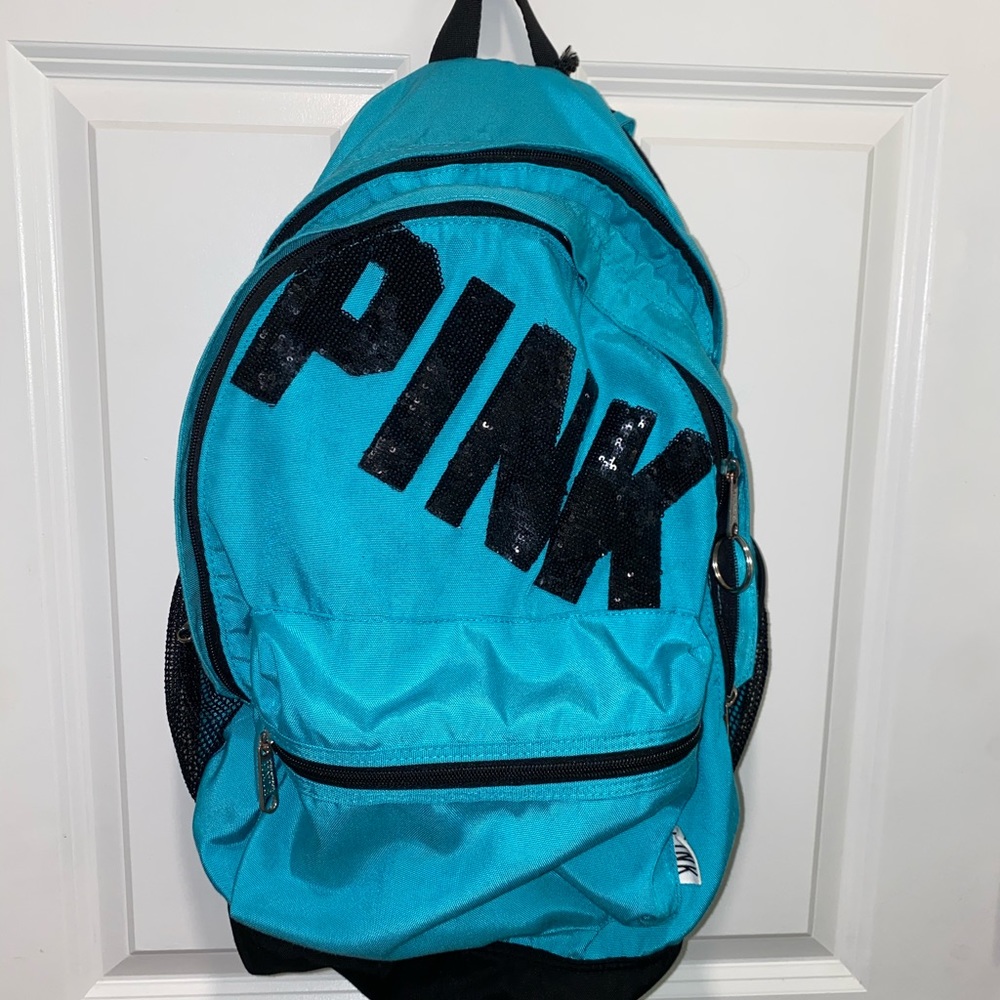 Blue And Black Sequin Pink Vs Backpack Gem
